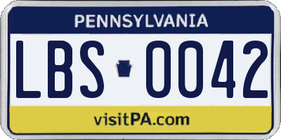 PA license plate LBS0042