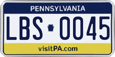 PA license plate LBS0045