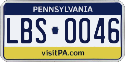 PA license plate LBS0046
