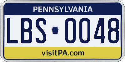 PA license plate LBS0048