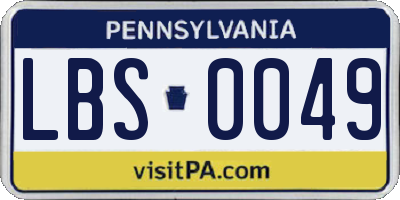 PA license plate LBS0049