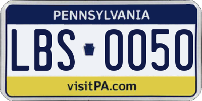 PA license plate LBS0050