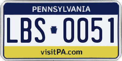 PA license plate LBS0051