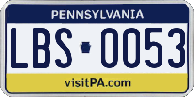 PA license plate LBS0053