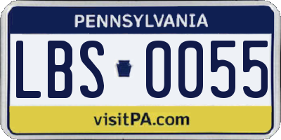 PA license plate LBS0055