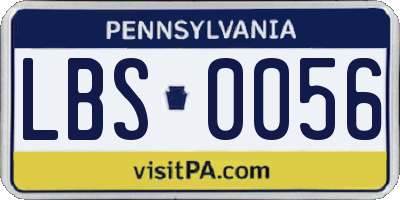 PA license plate LBS0056