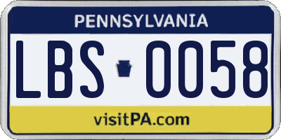 PA license plate LBS0058