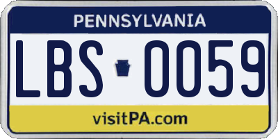 PA license plate LBS0059