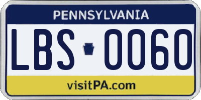 PA license plate LBS0060