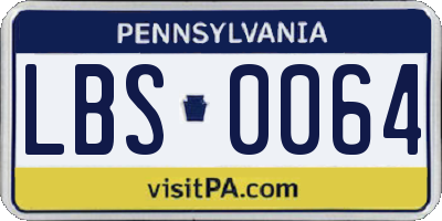 PA license plate LBS0064
