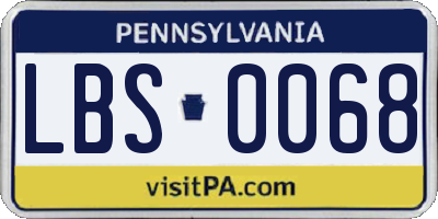 PA license plate LBS0068