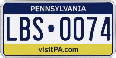 PA license plate LBS0074