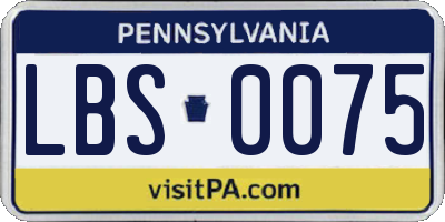 PA license plate LBS0075