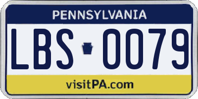PA license plate LBS0079