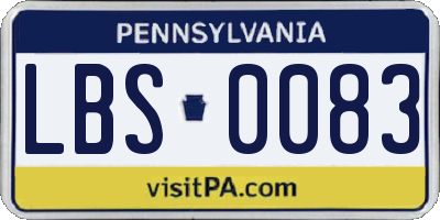 PA license plate LBS0083