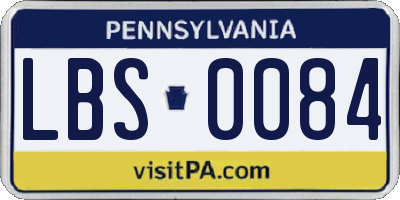 PA license plate LBS0084