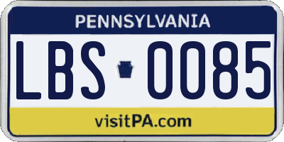 PA license plate LBS0085
