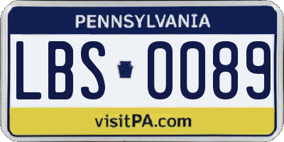 PA license plate LBS0089