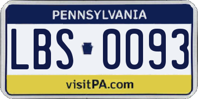 PA license plate LBS0093