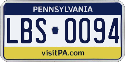 PA license plate LBS0094