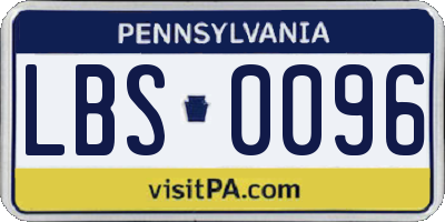 PA license plate LBS0096