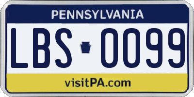 PA license plate LBS0099