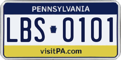 PA license plate LBS0101