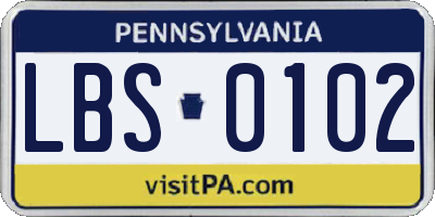 PA license plate LBS0102