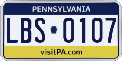 PA license plate LBS0107