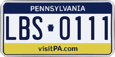 PA license plate LBS0111
