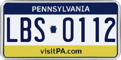 PA license plate LBS0112