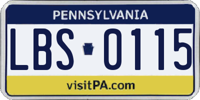 PA license plate LBS0115