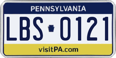 PA license plate LBS0121