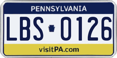 PA license plate LBS0126