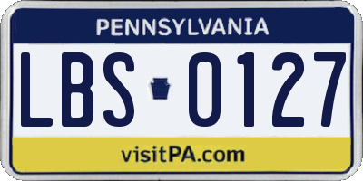 PA license plate LBS0127