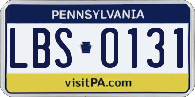PA license plate LBS0131