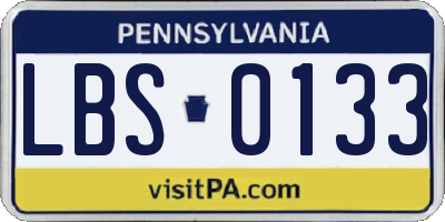 PA license plate LBS0133