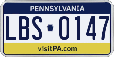 PA license plate LBS0147