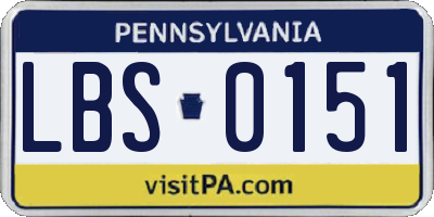 PA license plate LBS0151