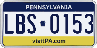 PA license plate LBS0153