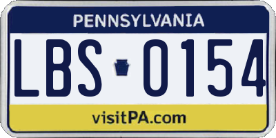 PA license plate LBS0154