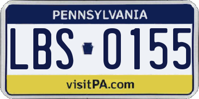 PA license plate LBS0155