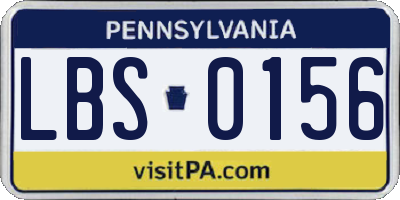 PA license plate LBS0156