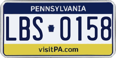 PA license plate LBS0158