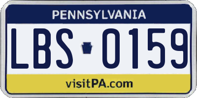 PA license plate LBS0159