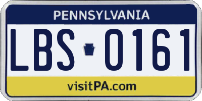 PA license plate LBS0161