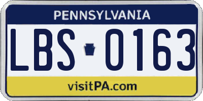 PA license plate LBS0163