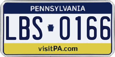 PA license plate LBS0166