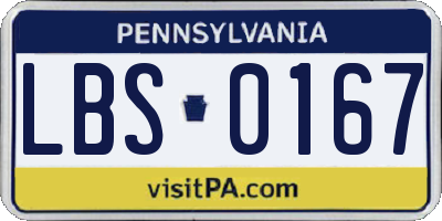 PA license plate LBS0167