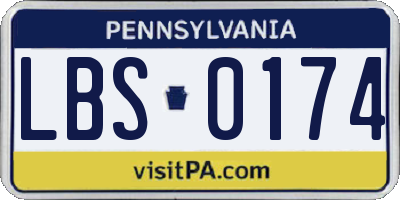 PA license plate LBS0174
